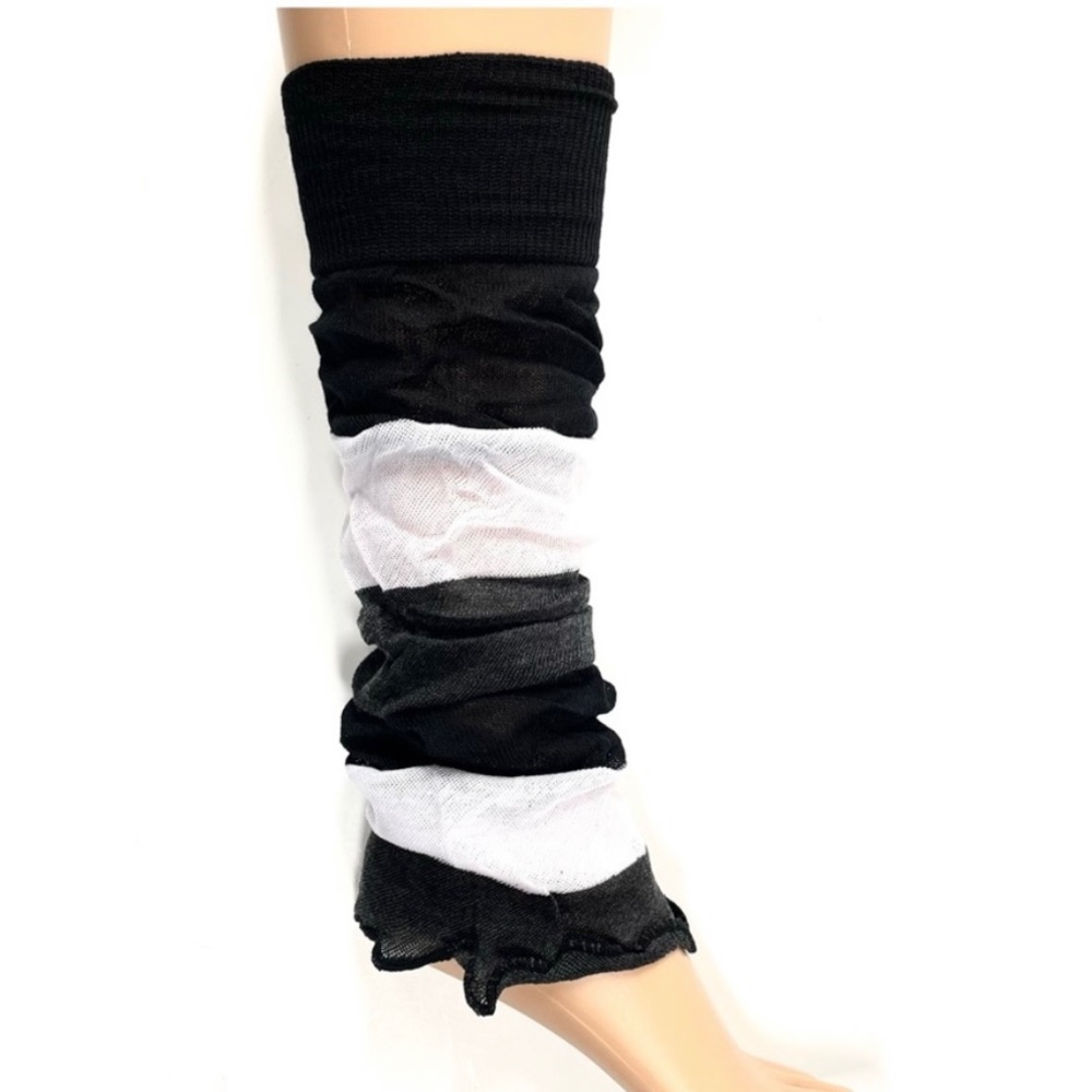 Black & White Mesh Leg-warmers